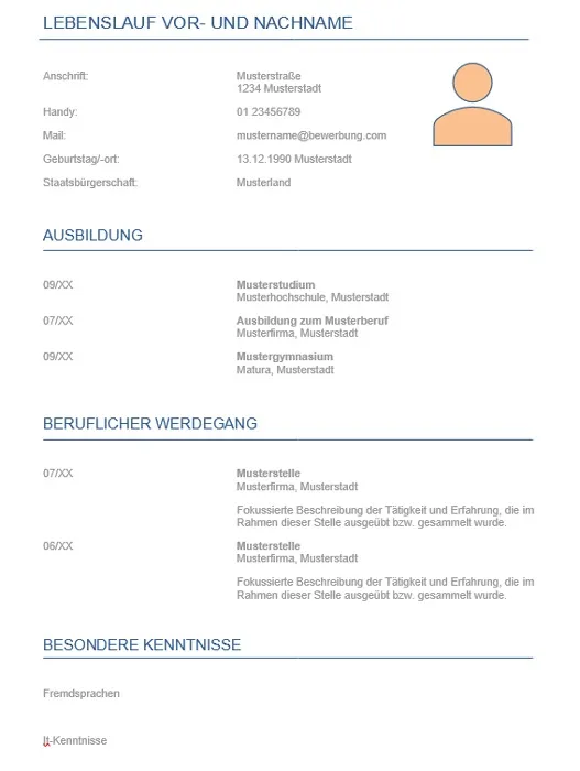 teamFORCE | CV | Vorlage